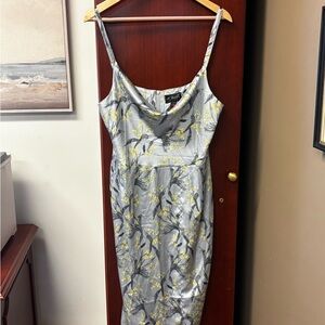 Floral Gray and Yellow Dress NWT - M